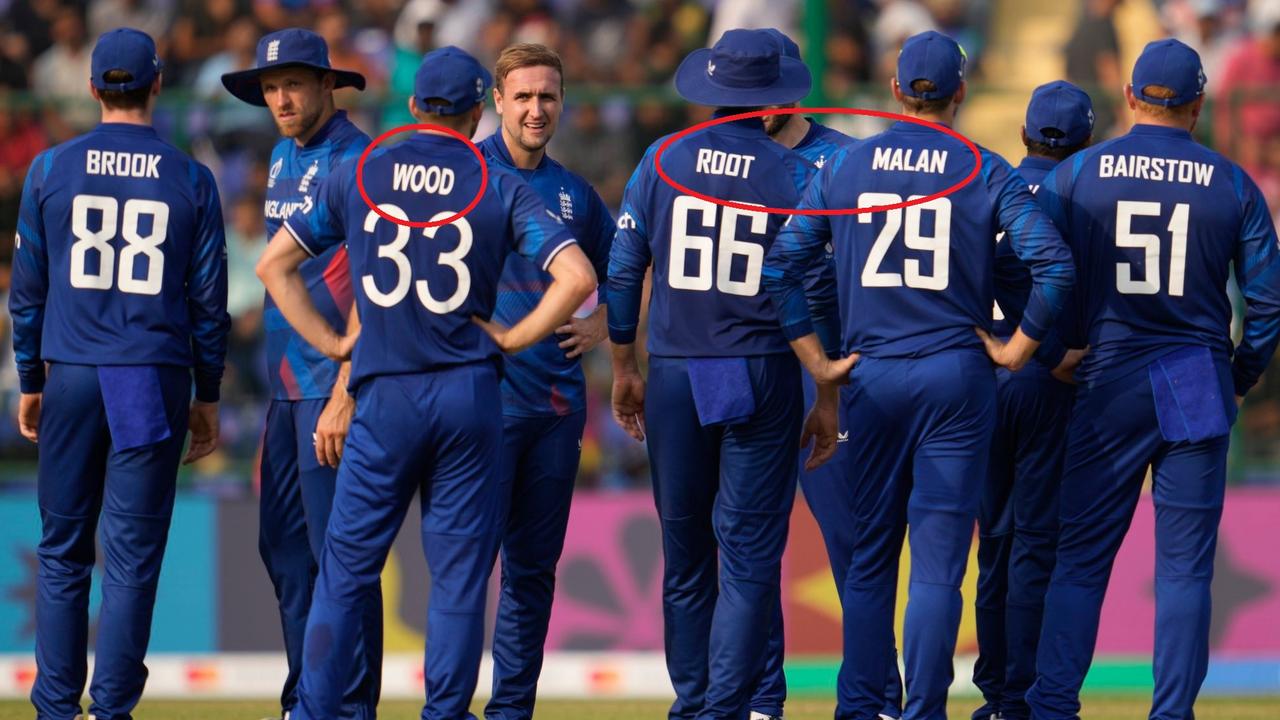 The names on England's World Cup kit were written in a different font.