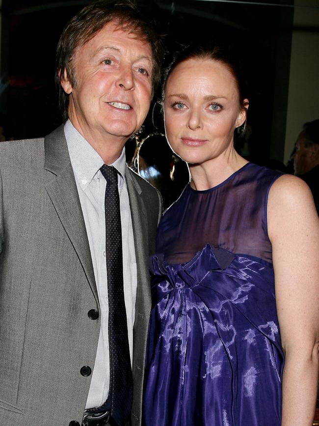 Singer Sir Paul McCartney and his fashion designer daughter Stella McCartney. Picture: AP