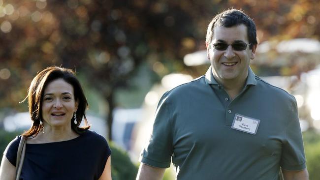 Sheryl Sandbergand her late husband David Goldberg.  Picture: AP