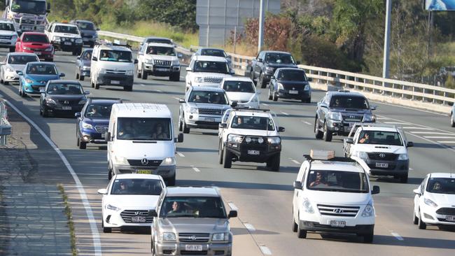 M1 traffic at Oxenford. Upgrades to the exit will begin in 2020. Photo by Richard Gosling