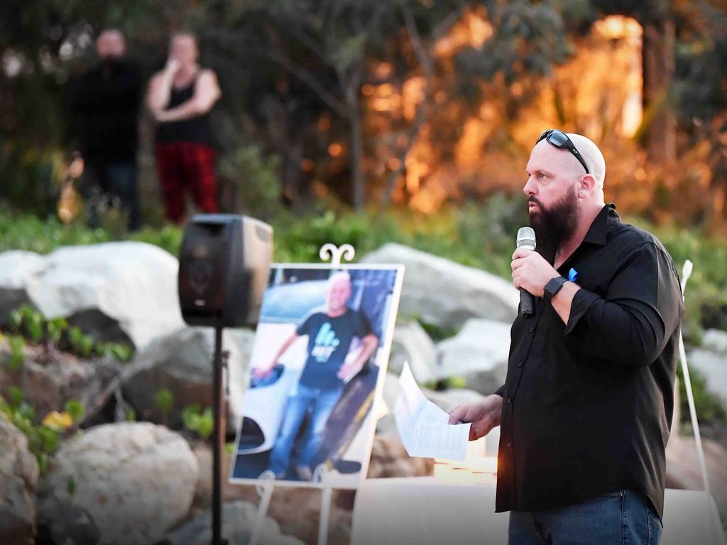 A vigil has been held on Torquay Beach for slain Hervey Bay Uber driver Scott Cabrie. Picture: Patrick Woods