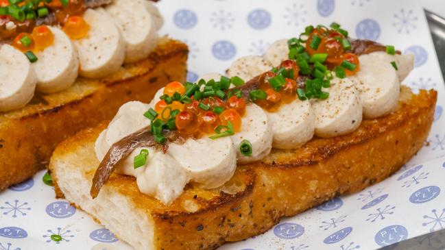 Anchovy and taramasalata toast at Part Time Lover, Adelaide. Picture JACK FENBY