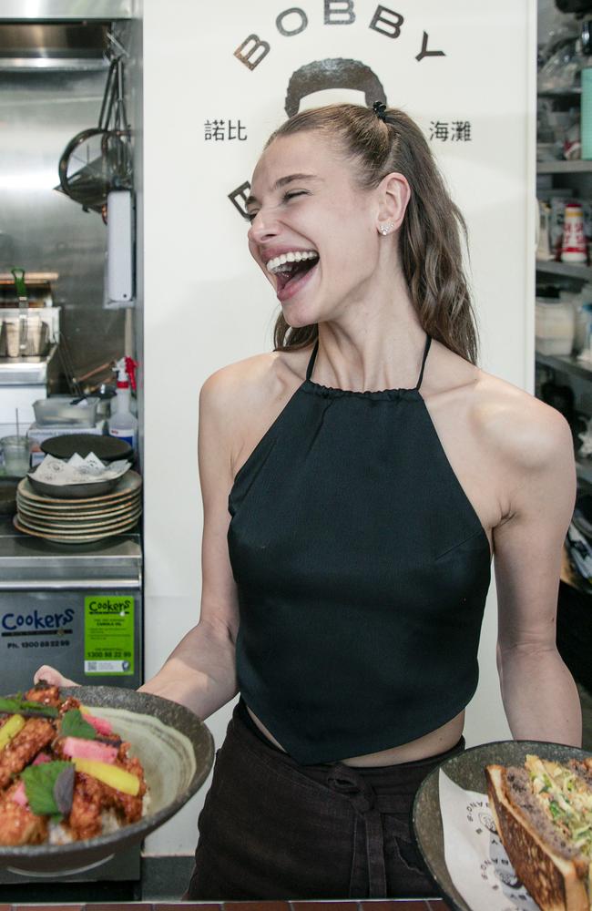 Josie Kossy with some of the dishes on offer at Bobby Bang’s. Picture: Glenn Campbell.