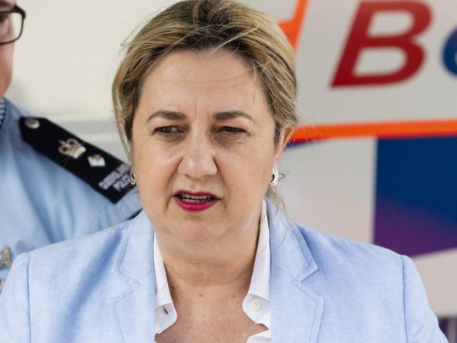 Queensland Premier Annastacia Palaszczuk after addressing media at the Toowoomba Police station, Friday, February 24, 2023. Picture: Kevin Farmer