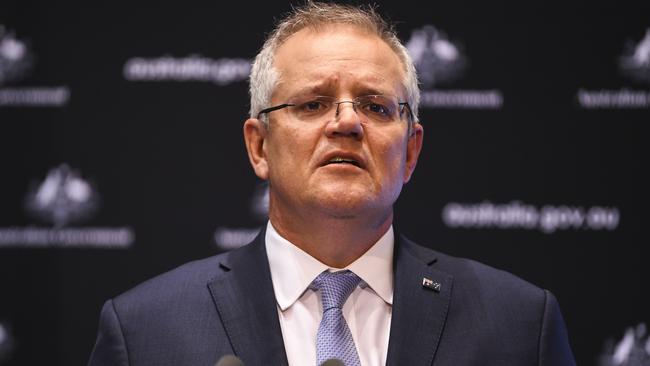 Australian Prime Minister Scott Morrison’s idea might have made sense if unions finally looked ready to make big calls to at least give work to the 600,000 people who lost their jobs just last April. Picture: AAP