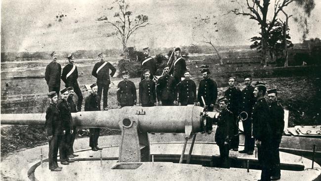 Soldiers at Fort Lytton.