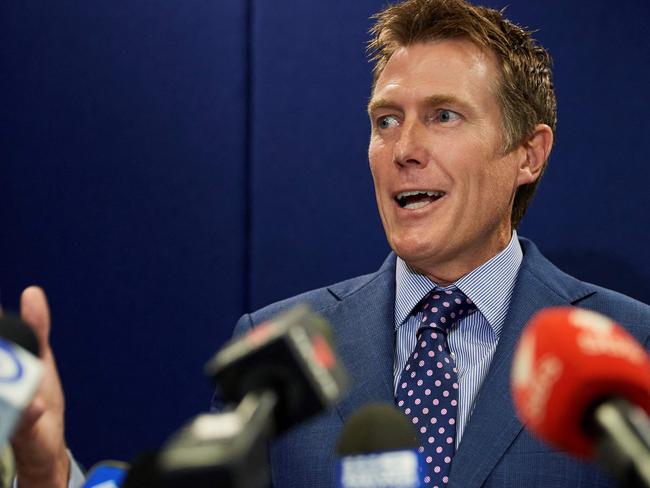 Australia's attorney general Christian Porter speaks during a press conference in Perth on March 3, 2021, after he outed himself as the unnamed cabinet minister accused of raping a 16-year-old girl. (Photo by Stefan Gosatti / AFP)