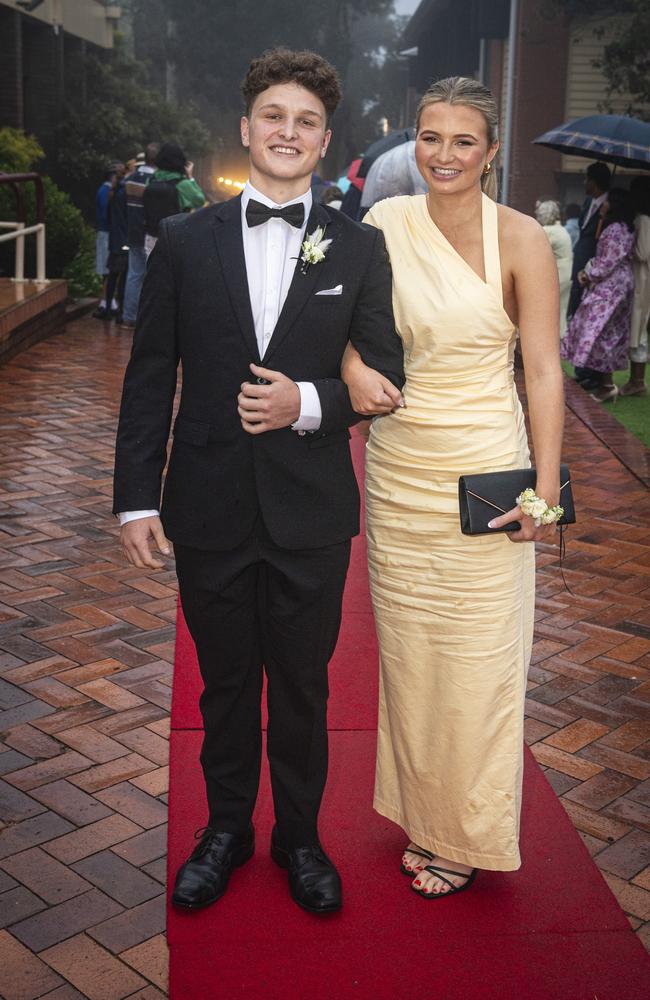 Joe Grey partners Ally Horn at Fairholme College formal, Wednesday, March 27, 2024. Picture: Kevin Farmer