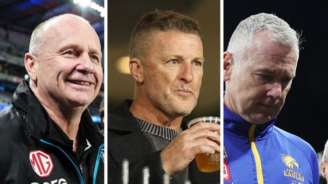 Ken Hinkley, Damien Hardwick and Adam Simpson are all in varying stages of their coaching careers.