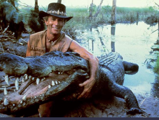 Paul Hogan in Crocodile Dundee, the film that made him a global superstar. Picture: Supplied