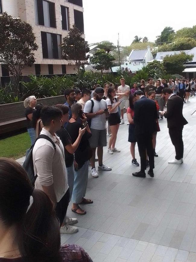 A queue at a rental inspection in Sydney’s inner west. Picture: Reddit