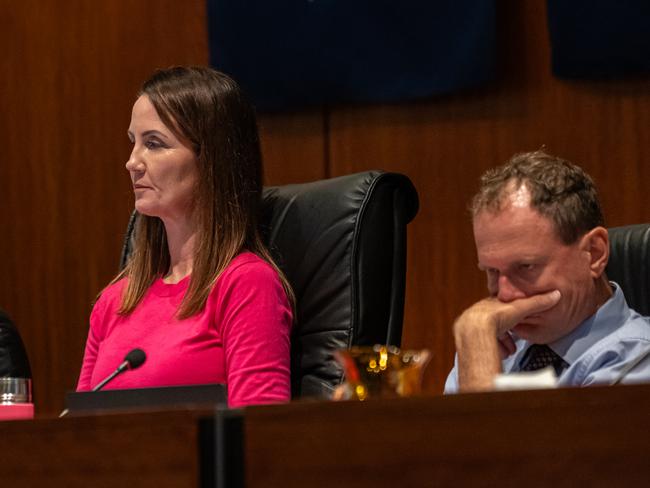 Cairns Regional Council Mayor Amy Eden and CEO John Andrejic during the ordinary Council meeting on June 5th.