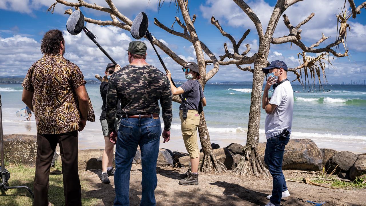 Director Jeffrey walker overseeing filming on the Gold Coast for Young Rock season two. Photo: Mark Taylor/NBC