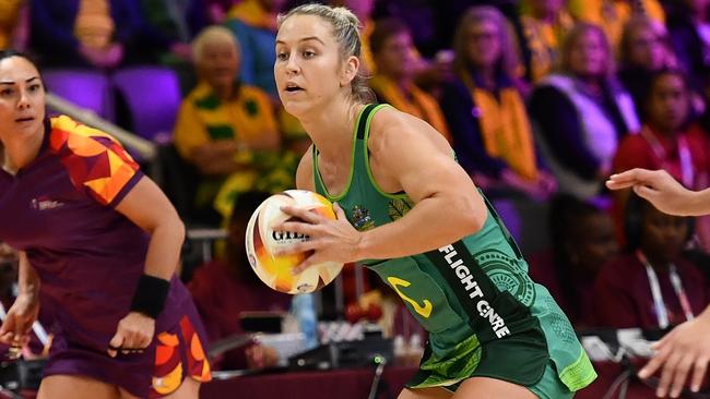 CAPE TOWN, SOUTH AFRICA - JULY 29: Jamie-Lee Price of Australia during the Netball World Cup 2023, Pool A match between Australia and Tonga at Cape Town International Convention Centre Court 1 on July 29, 2023 in Cape Town, South Africa. (Photo by Ashley Vlotman/Gallo Images/Netball World Cup 2023 via Getty Images)