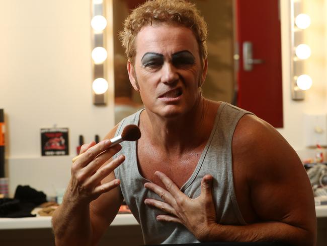 Craig McLachlan in his dressing room before a performance of <i>The Rocky Horror Show</i> in 2017. Picture: Calum Robertson