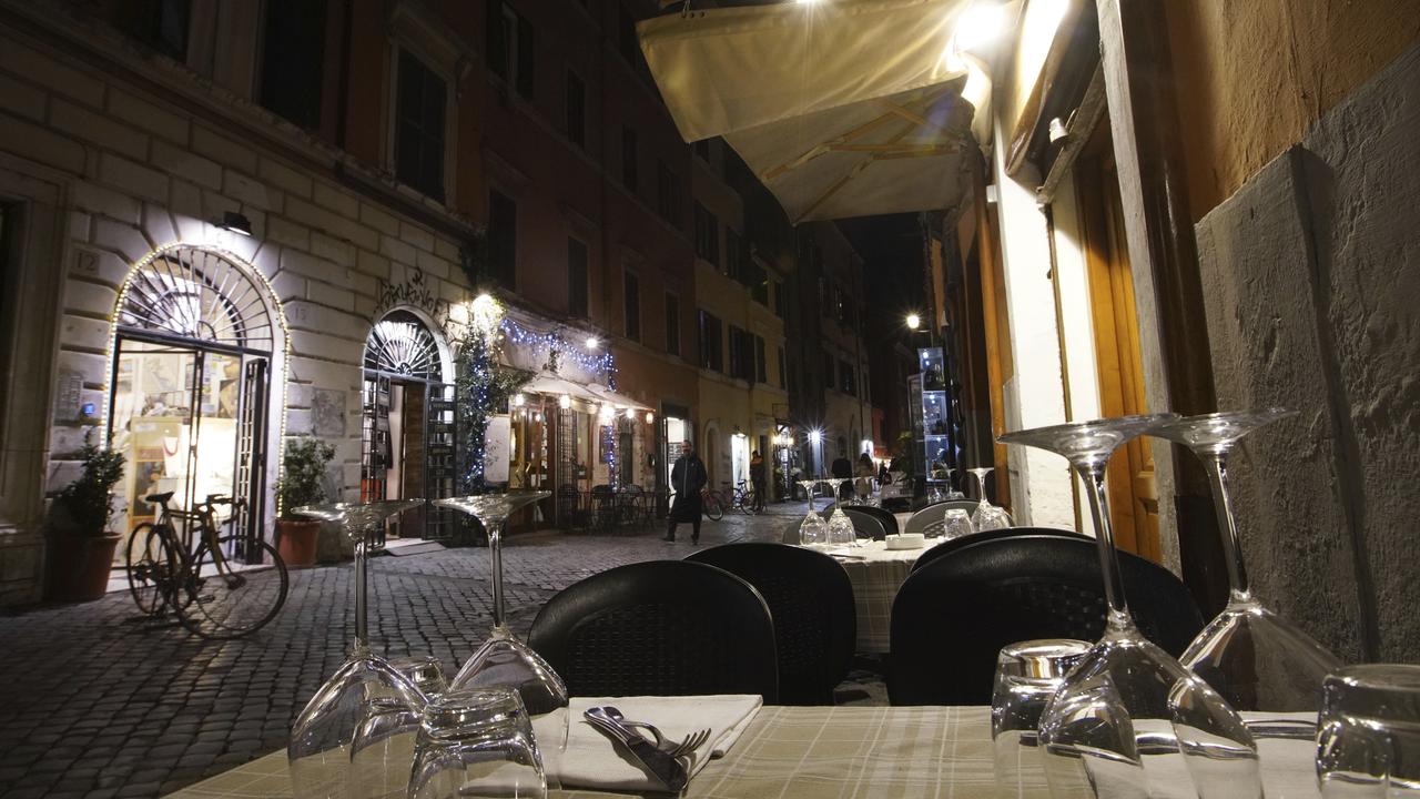 The usually bustling streets of Rome, Italy, have been emptied as virus fears escalate. Picture: AP Photo/Andrew Medichini