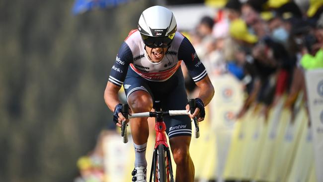 Richie Porte secures a podium finish in the Tour de France. Picture: Marco Bertorello