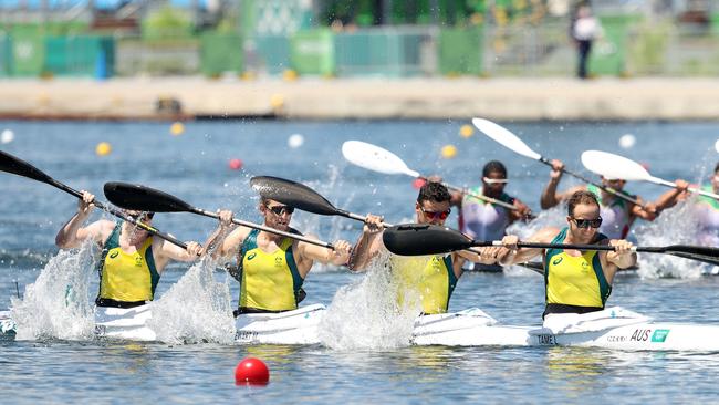 K4 Tokyo Olympians Lachlan Tame, Riley Fitzsimmons, Murray Stewart and Jordan Wood all come from a surf life saving background.