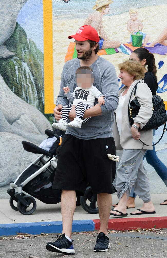 Mila and Ashton take baby Wyatt to enjoy the seaside town of Carpinteria.