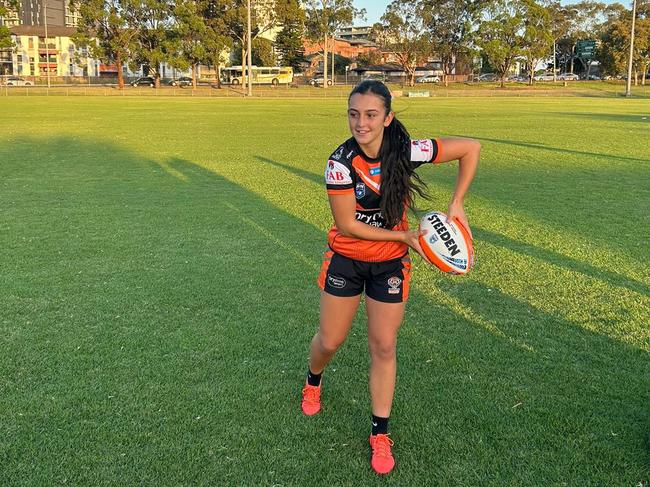 Paige Attard of the Wests Tigers Lisa Fiaola Cup side. Photo: Contributed