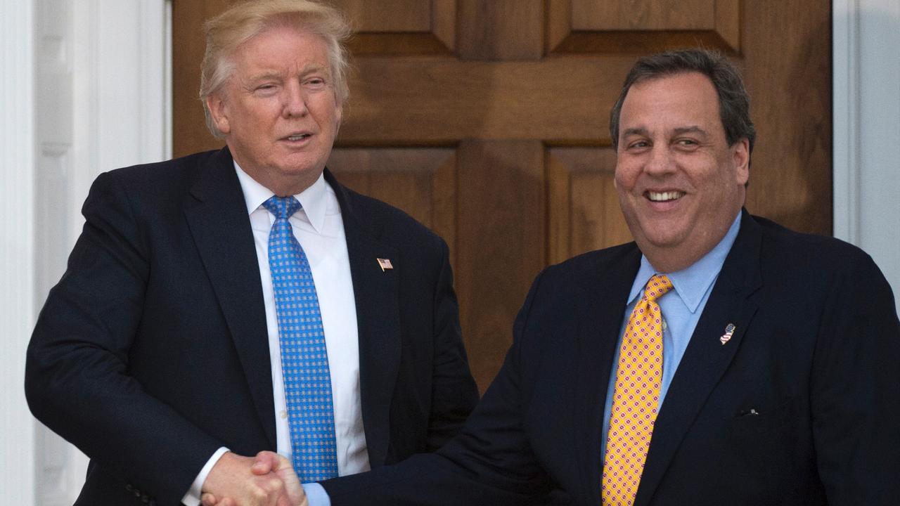 Donald Trump and Chris Christie in 2016. Picture: Don Emmert/AFP