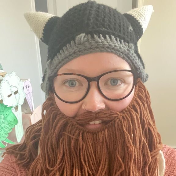 Emma Paharukov - staff member at Doonside Public School dressed up as a Viking for book week.