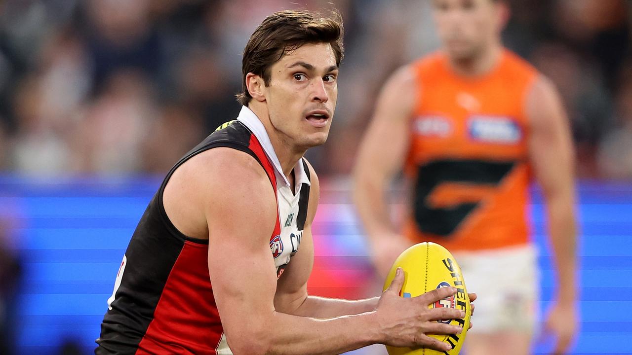 Jack Steele played a lone hand in the Saints midfield against GWS. Picture: Robert Cianflone/Getty Images