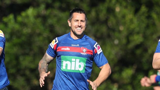 NEWCASTLE, AUSTRALIA – MAY 19: Mitchell Pearce trains during a Newcastle Knights NRL training session at Wests Mayfield on May 19, 2020 in Newcastle, Australia. (Photo by Tony Feder/Getty Images)