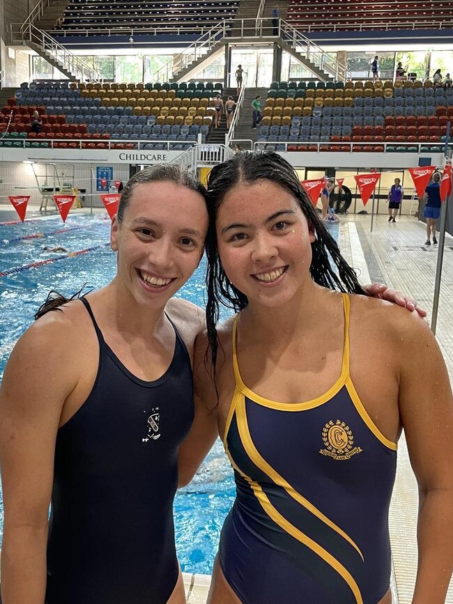 Sophie Martin with Hannah Costella at this year's QGSSSA championship.