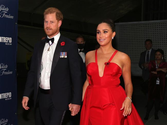 Prince Harry and Meghan Markle at the Salute To Freedom Gala. Picture: Getty Images