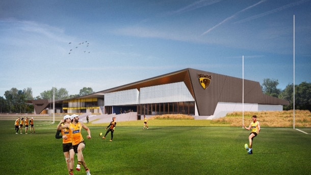 An artist's impression of how Hawthorn FC's new training base at Dingley will look. Picture: Supplied