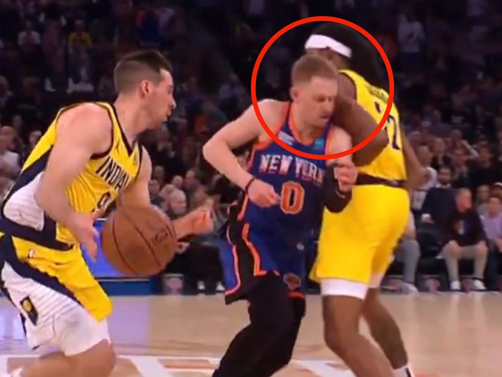 An illegal screen almost led to an all-out brawl between the Knicks and the Pacers. Picture: Supplied