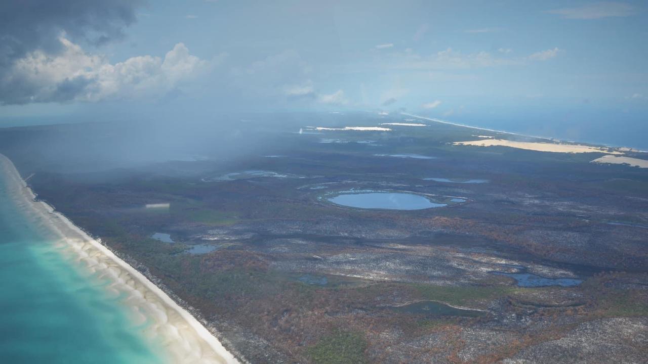 Smoke from fires burning on Fraser Island.