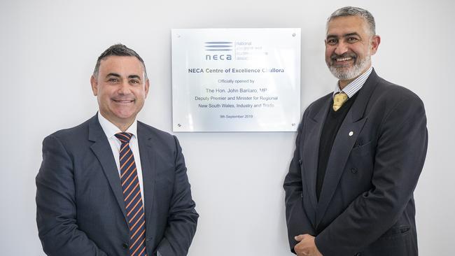 NSW Deputy Premier John Barilaro with NECA CEO Suresh Manickam at the opening.