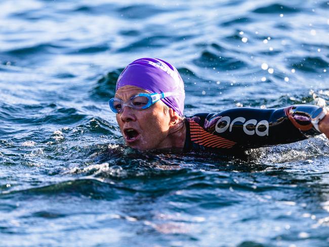 Competitors in the Ironman 70.3 Tasmania in Hobart Picture: Linda Higginson