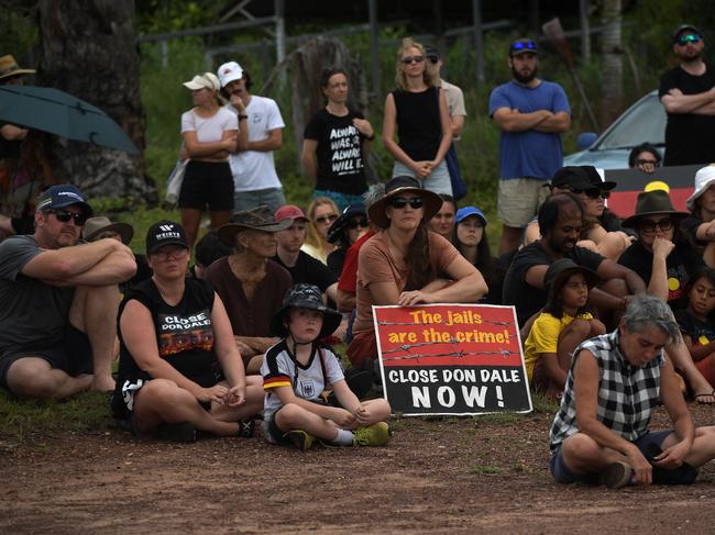 Invasion Day protests outside the notorious Don Dale Youth Detention Centre.  Picture: (A)manda Parkinson