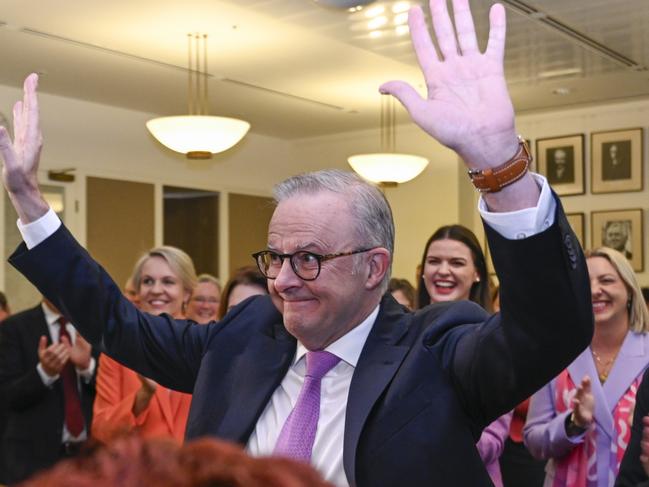 CANBERRA, AUSTRALIA  - NewsWire Photos - May 9, 2025: Prime Minister Anthony Albanese arrives in the LaborÃÂ PartyÃÂ CaucusÃÂ at Parliament House in Canberra. Picture: NewsWire / Martin Ollman