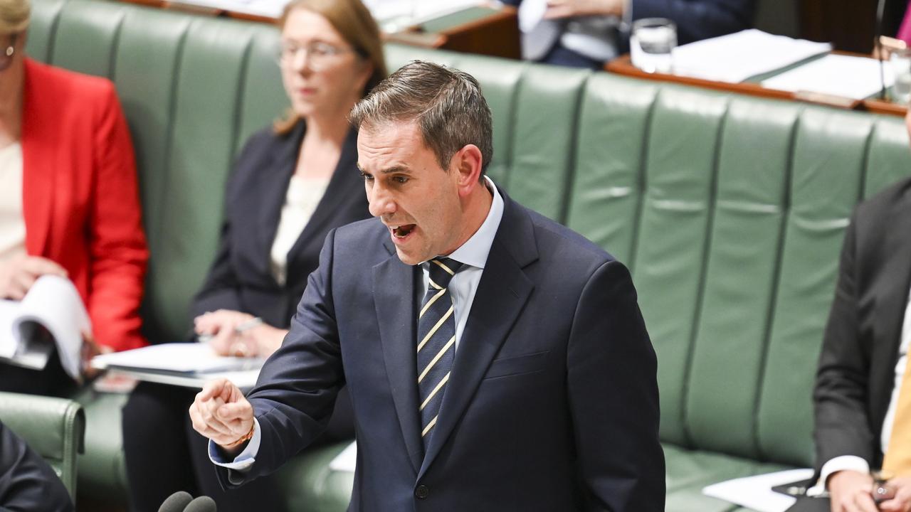 Treasurer Jim Chalmers labelled the budget reply address as “shambolic”. Picture: NewsWire / Martin Ollman.