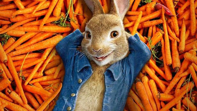 Peter Rabbit in a scene from the new animation film that boasts a star-studded cast.