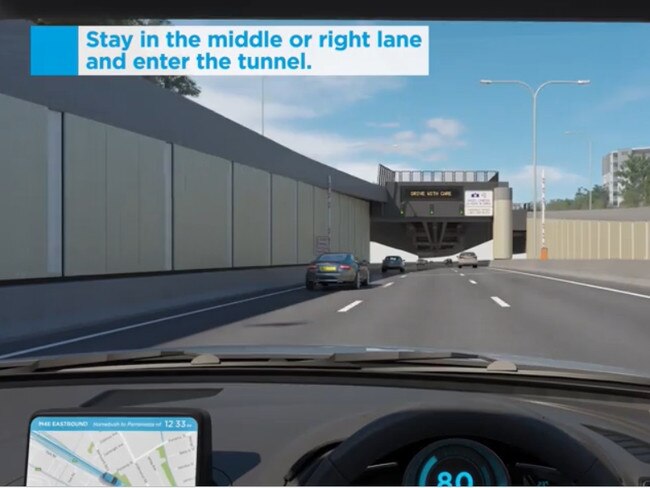 Entering the tunnel at Homebush. Picture: WestConnex