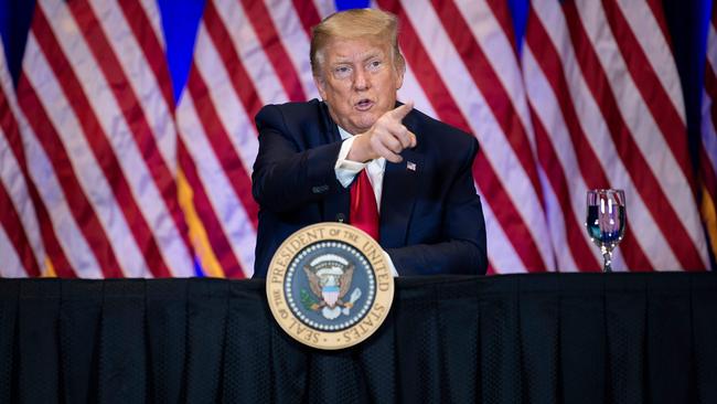 Donald Trump at a Latinos for Trump roundtable in Las Vegas. Picture: AFP