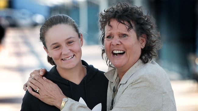 Barty and Evonne Goolagong Cawley together at Tennyson in 2011. Picture: Glenn Barnes