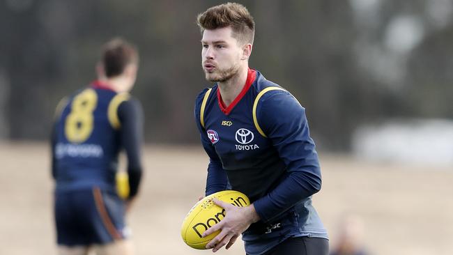 Bryce Gibbs, pictured training with Adelaide, shone with a game-high 32 possessions for the Crows’ SANFL side. Picture: Sarah Reed