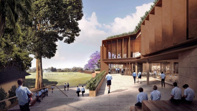 Render of the Centenary Building as part of the masterplan.