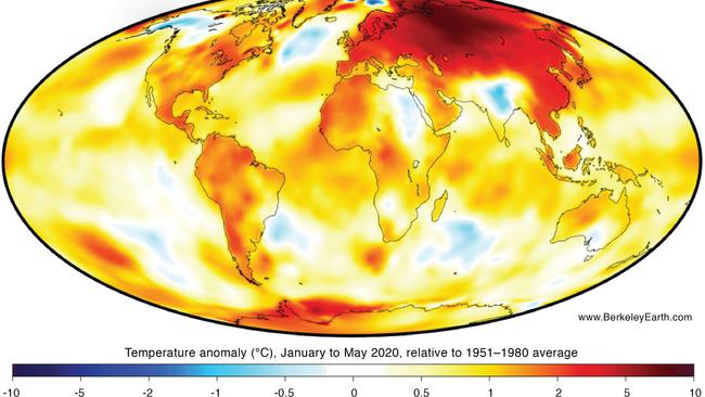 OFF THE CHARTS: Warming in Siberia. Picture: Berkeley Earth