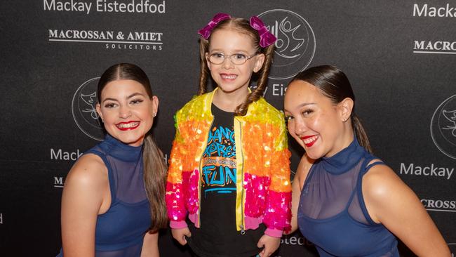 Charli Sichter, Harvey Rose McClelland and Brianna Phillips at the 75th Mackay Eisteddfod 2022.Picture: Michaela Harlow