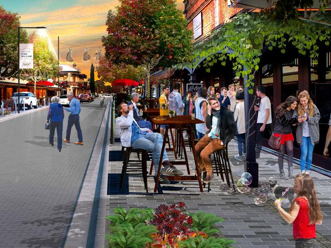 An artist's impression of the $6 million revamp planned for King William Rd. Picture: Supplied