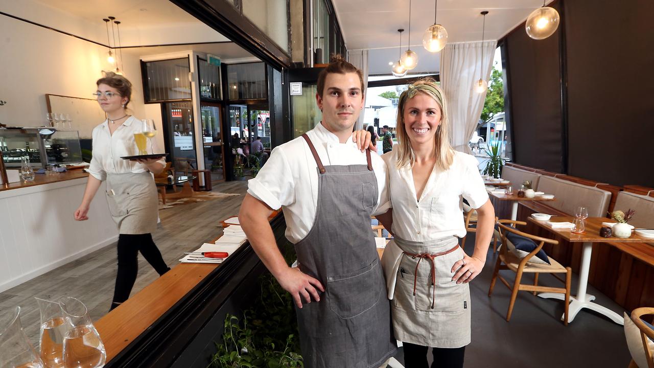 Nathan and Freja Dunnell at their Wilston restaurant Elska. Picture: Richard Gosling