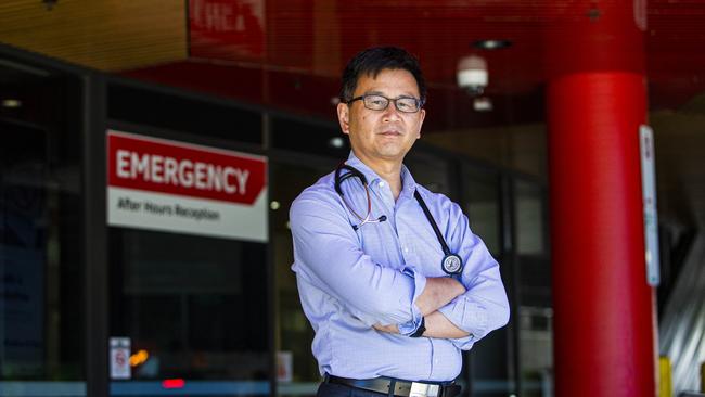 Professor Allen Cheng is the chair of the government's advisory group on vaccines. He is outlining the nation's vaccine strategy. Picture: Aaron Francis/The Australian