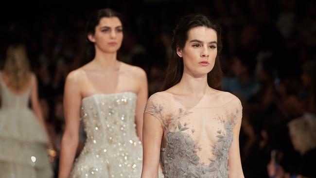 Models wear Paolo Sebastian at the opening of last year’s Adelaide Fashion Festival. Picture: Matt Loxton